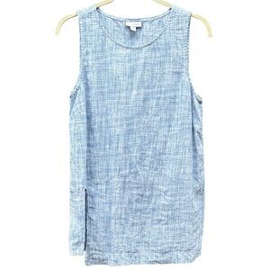 J. Jill Pure Jill Blue Agate Linen Wrap Sleeveless Tunic Women Sz S petite GUC